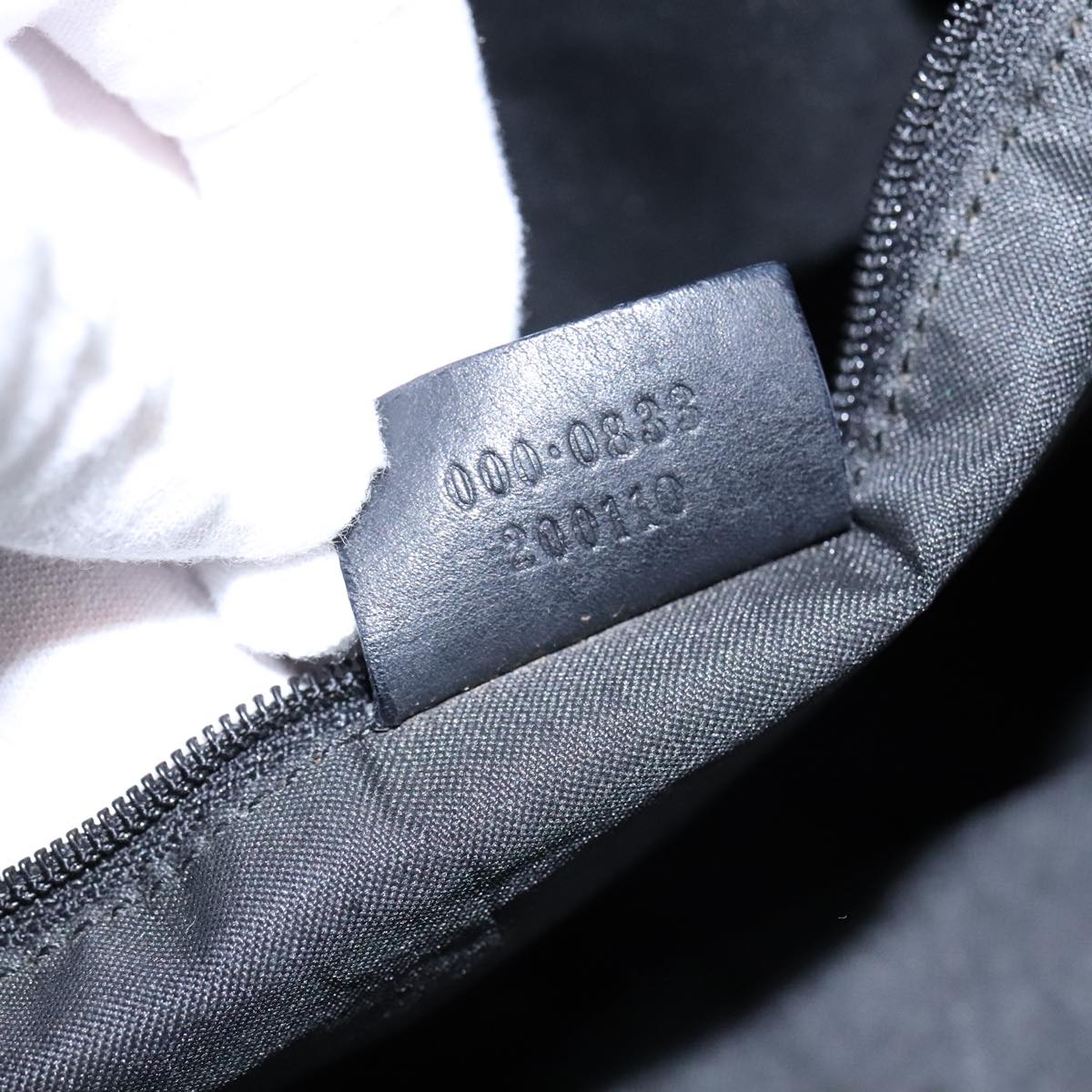 Gucci Bamboo Black Canvas Shoulder Bag