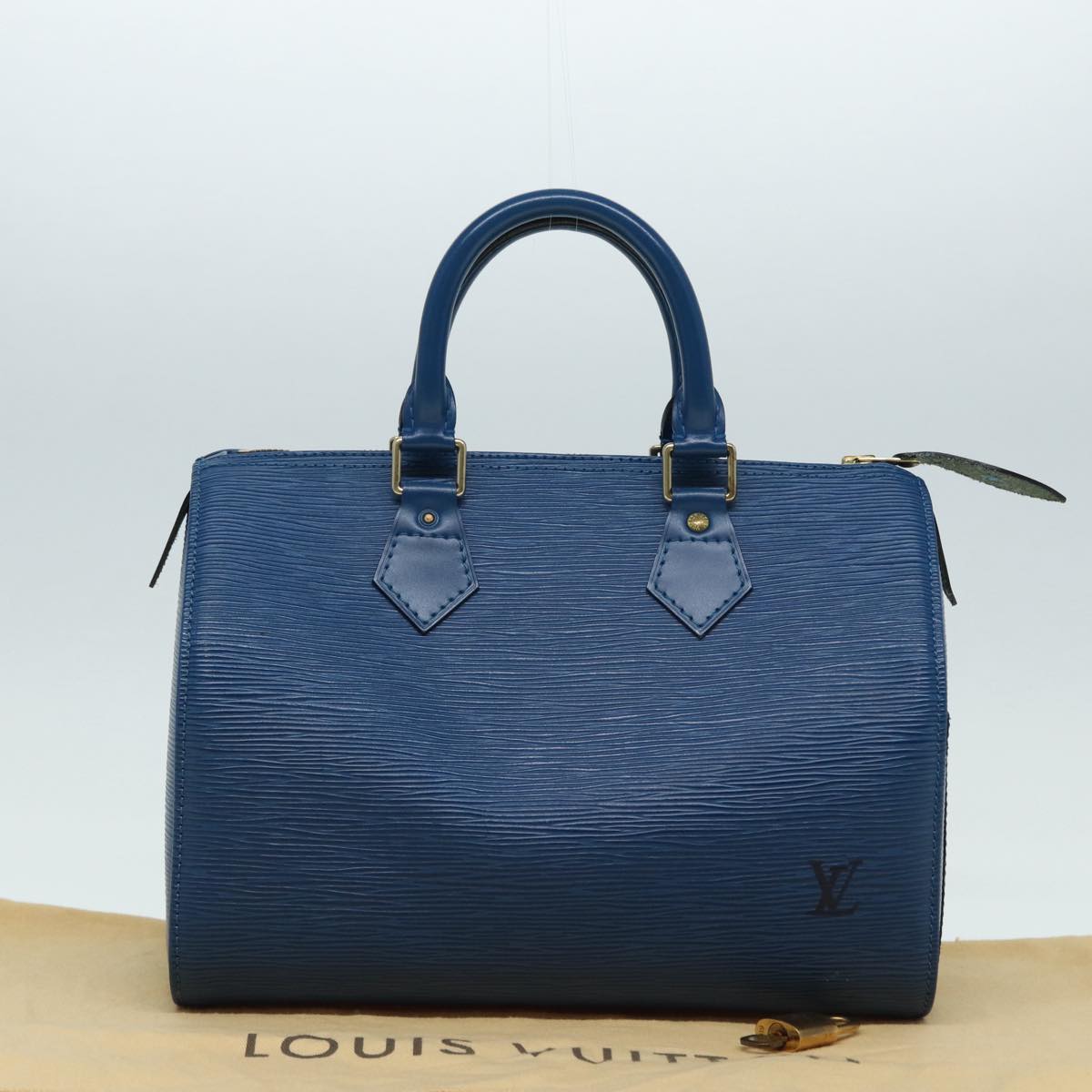 Louis Vuitton Speedy 25 Blue Leather Handbag
