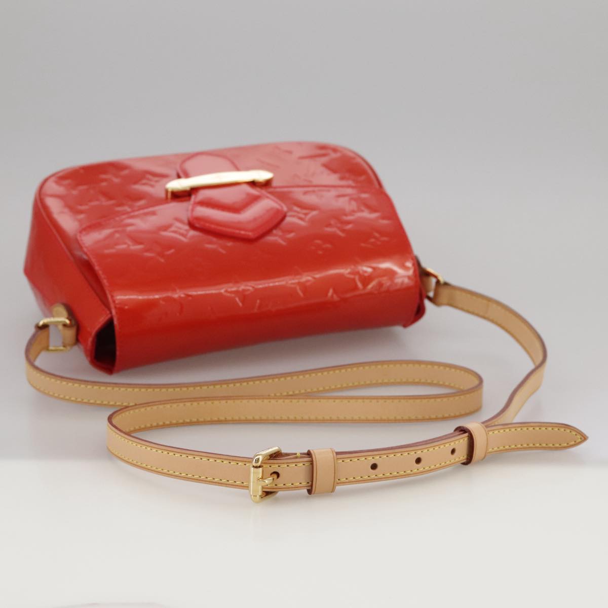 Louis Vuitton Bellflower Red Patent Leather Shoulder Bag
