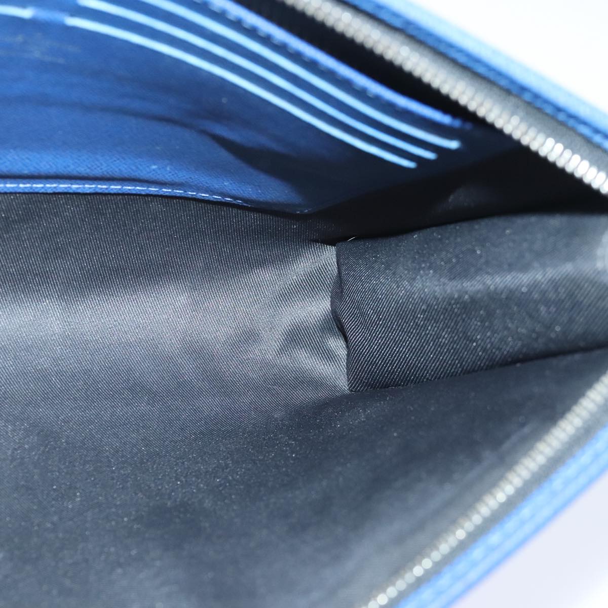 Louis Vuitton Pochette Voyage Blue Leather Clutch Bag