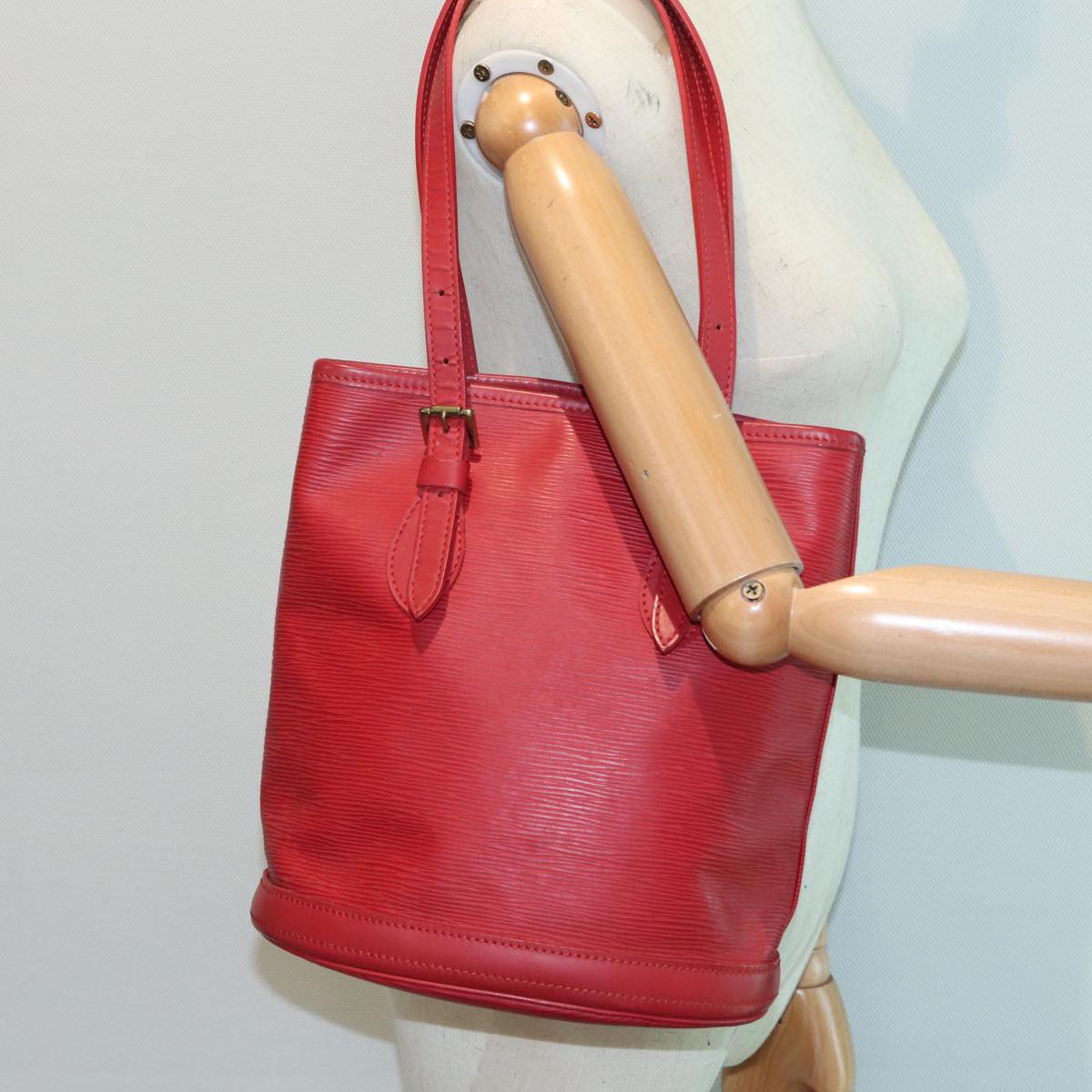 Louis Vuitton Bucket Pm Red Leather Shoulder Bag