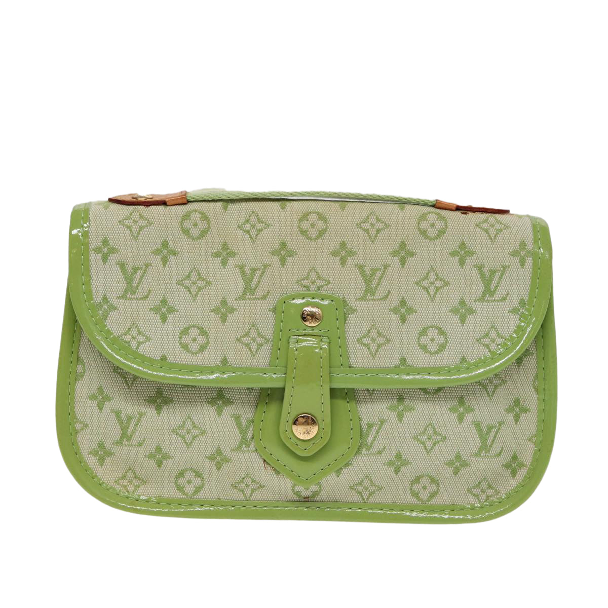 Louis Vuitton Marie Green Canvas Clutch Bag