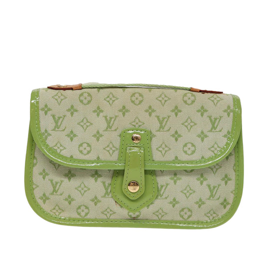 Louis Vuitton Marie Green Canvas Clutch Bag