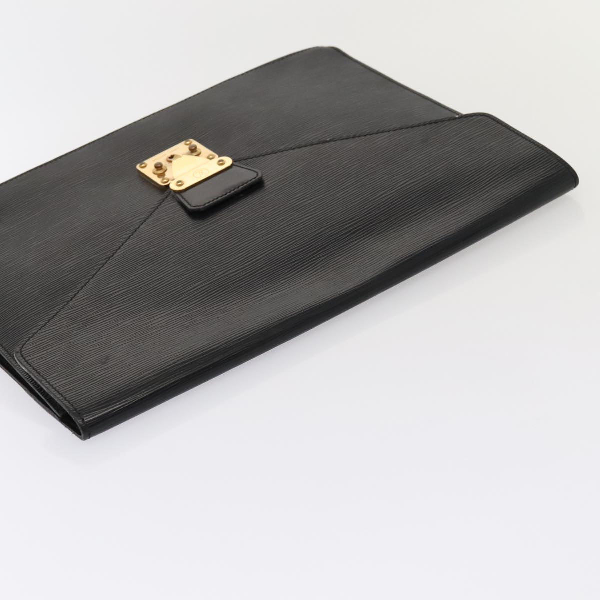 Louis Vuitton Senateur Black Leather Clutch Bag