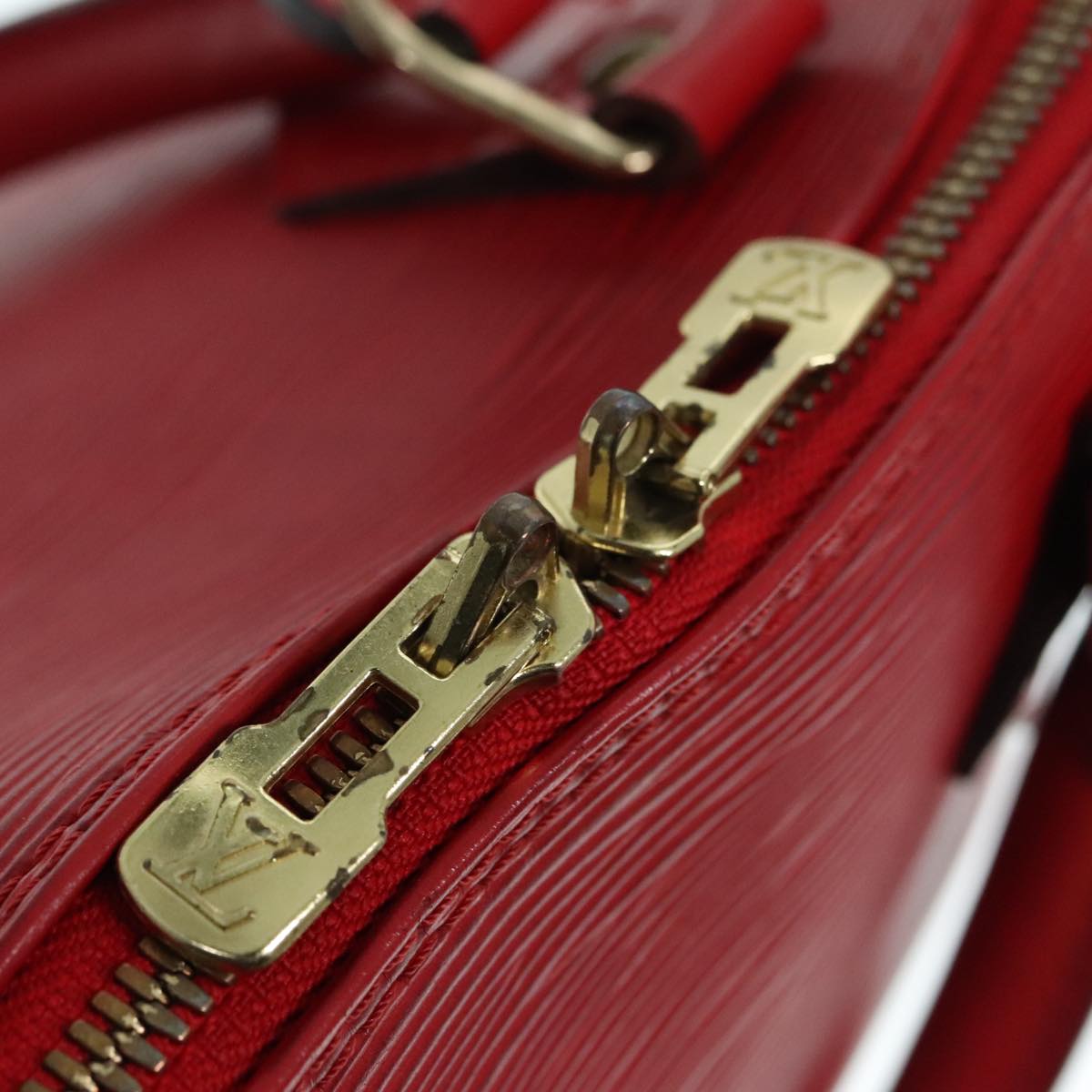 Louis Vuitton Alma Red Leather Handbag
