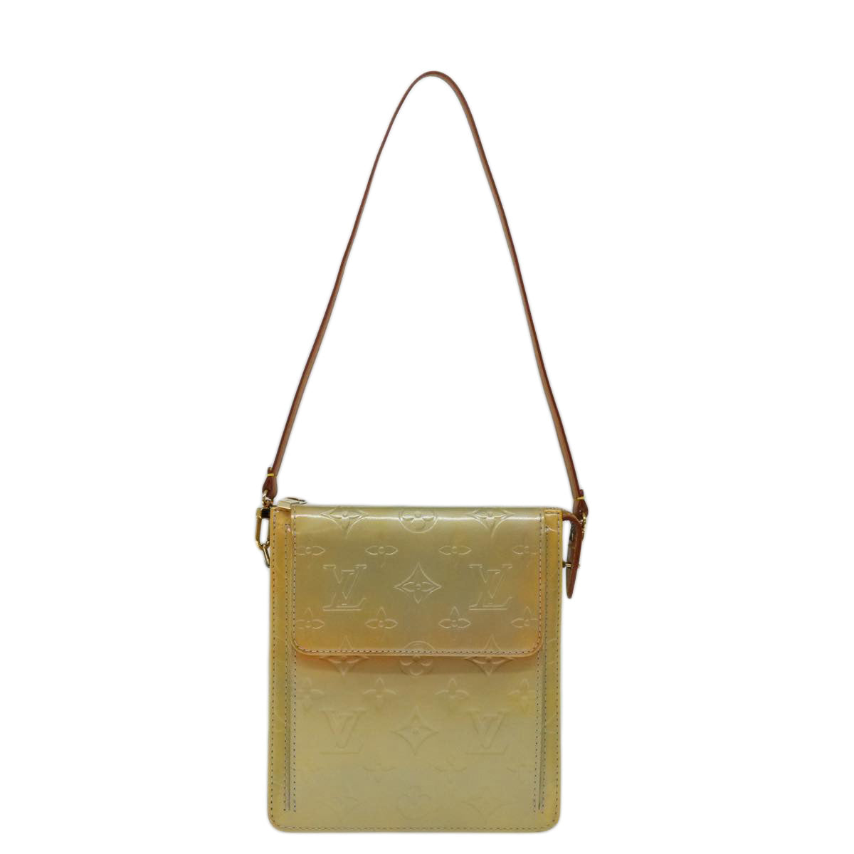 Louis Vuitton Mott Beige Patent Leather Clutch Bag