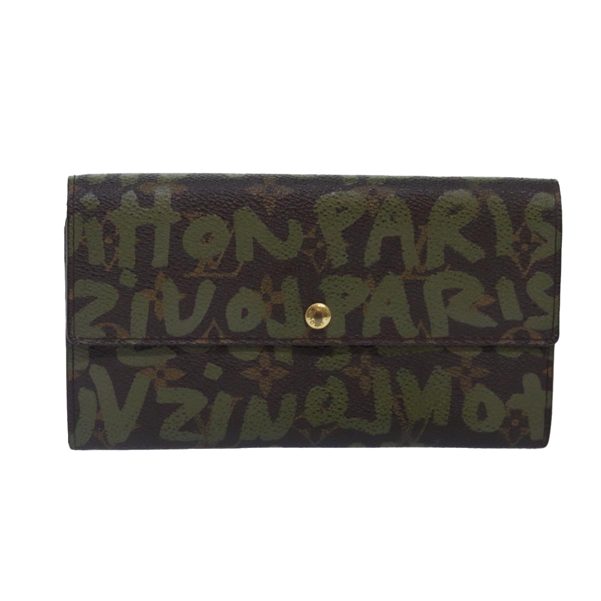 Louis Vuitton Portefeuille Sarah Khaki Canvas Wallet