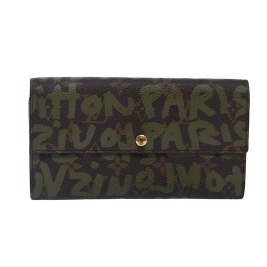 Louis Vuitton Portefeuille Sarah Khaki Canvas Wallet