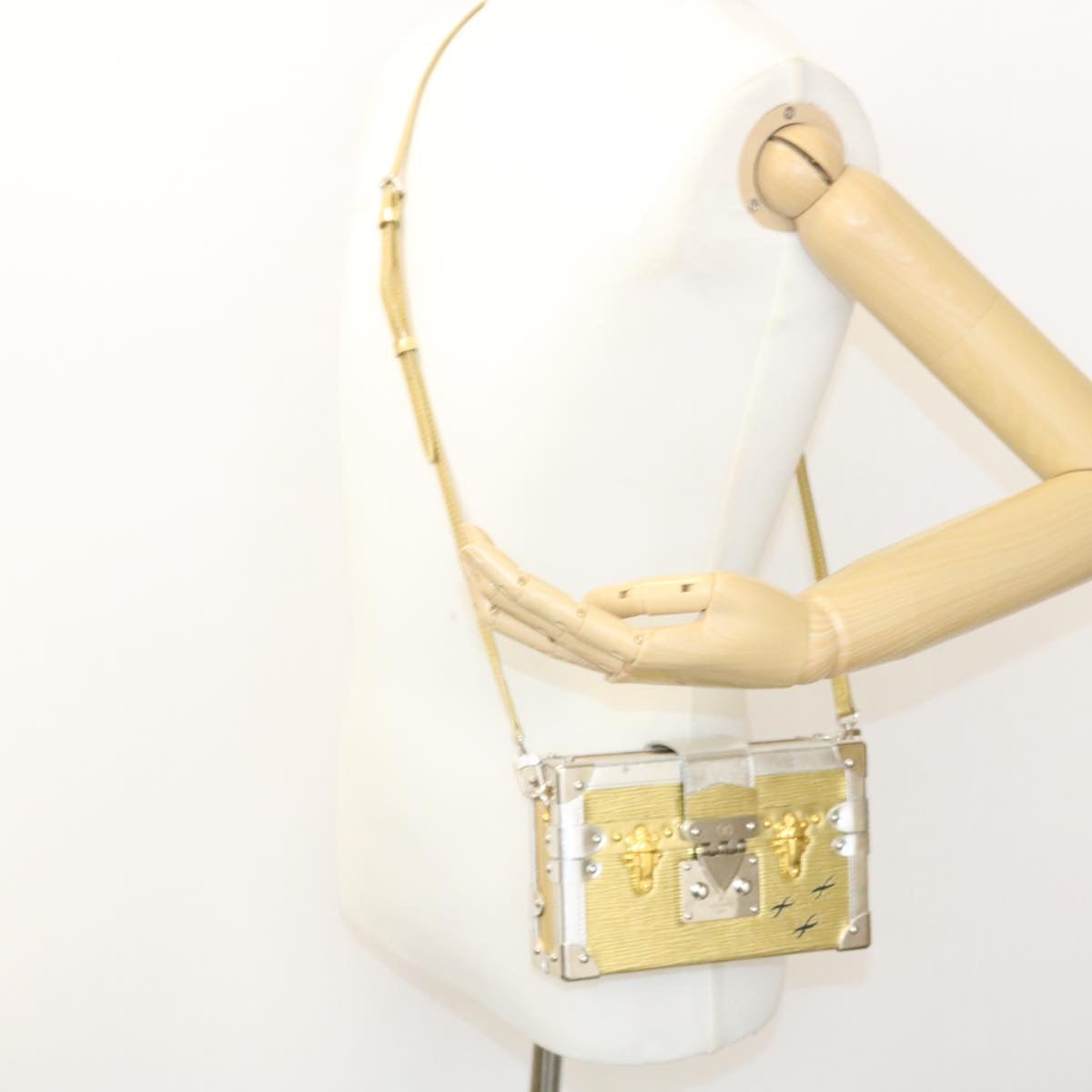 Louis Vuitton Sac Petit Malle Silver Leather Shoulder Bag