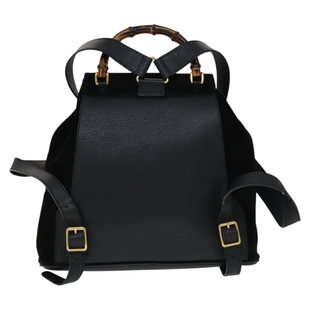 Gucci Bamboo Black Suede Backpack Bag