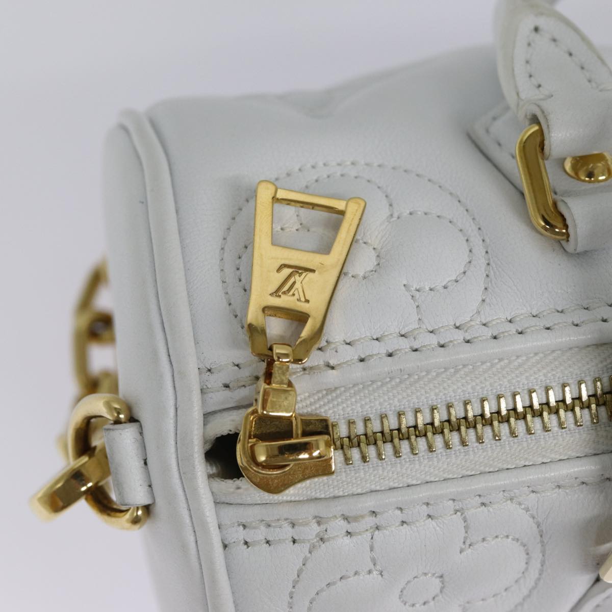 Louis Vuitton Papillon White Leather Handbag