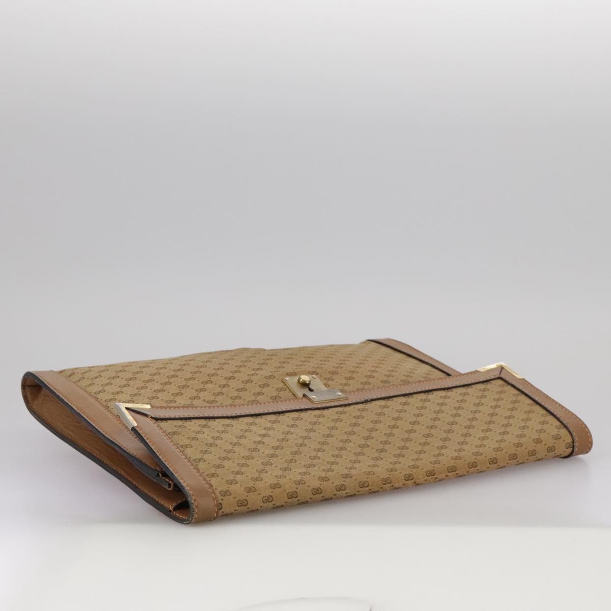 Gucci Micro Small Gg Canvas Beige Canvas Clutch Bag