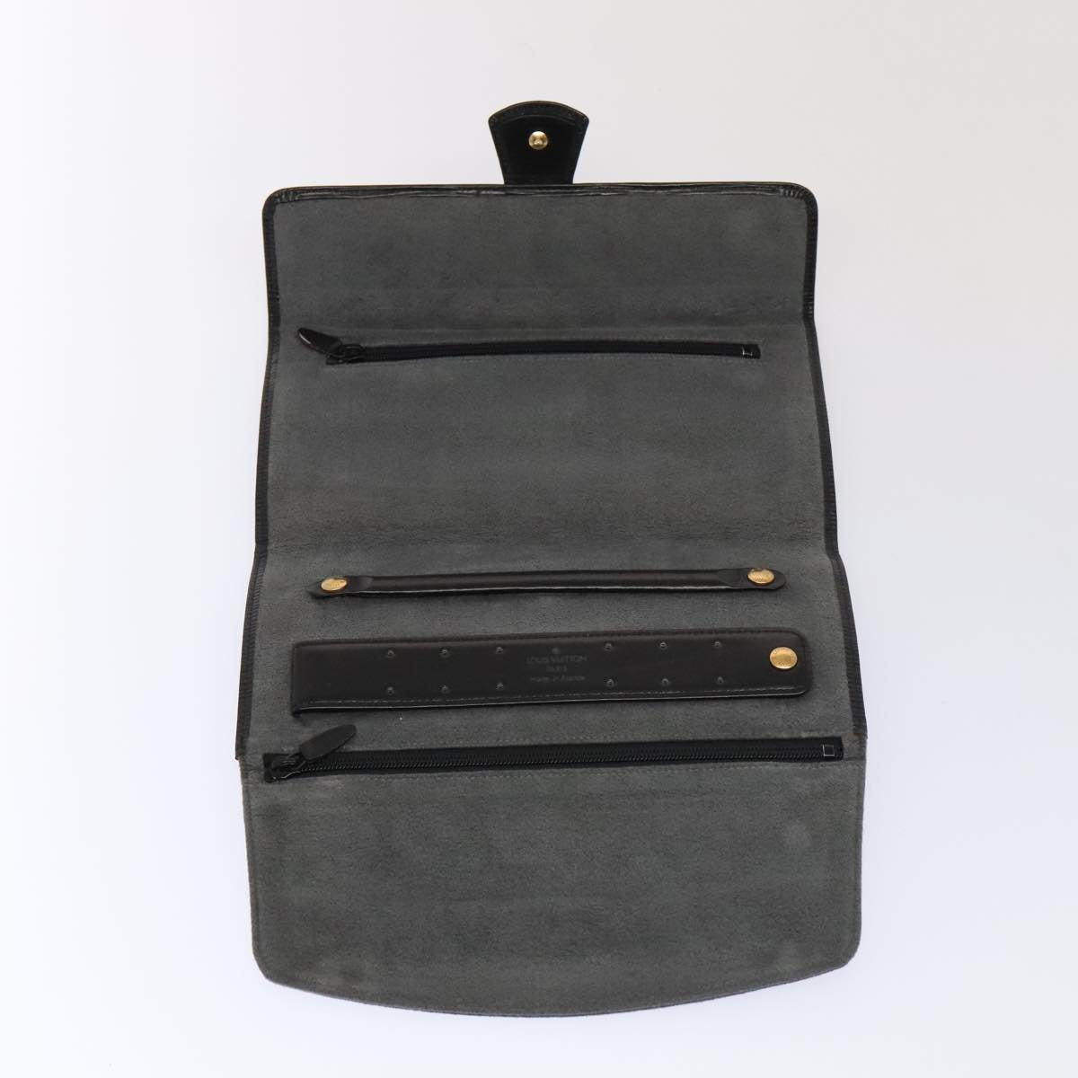 Louis Vuitton Rouleau Black Leather Clutch Bag