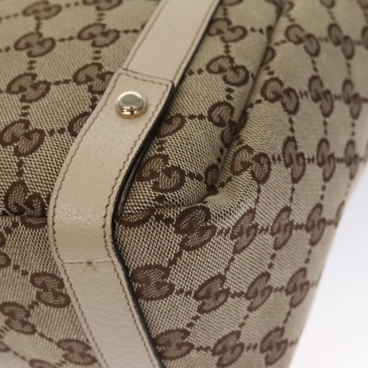Gucci Abbey Beige Canvas Tote Bag
