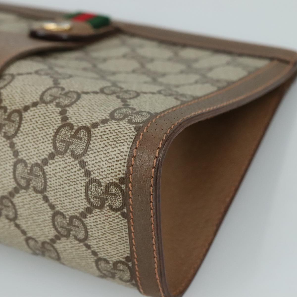 Gucci Sherry Beige Canvas Clutch Bag