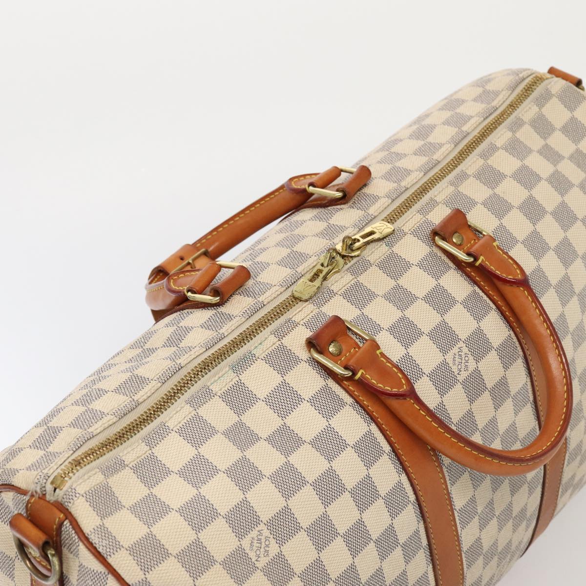 Louis Vuitton Keepall Bandouliere 45 White Canvas Travel Bag