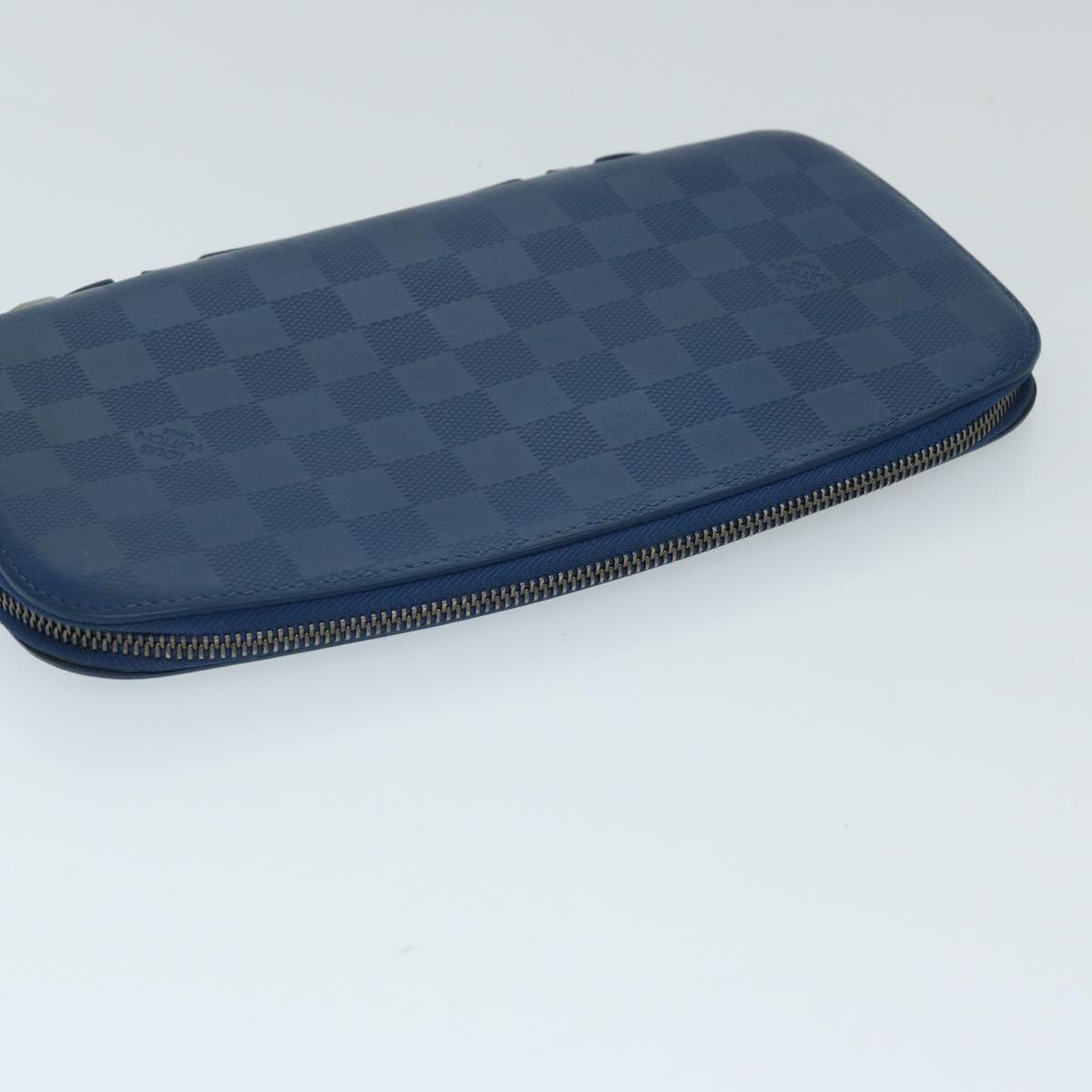 Louis Vuitton Atholl Blue Leather Clutch Bag