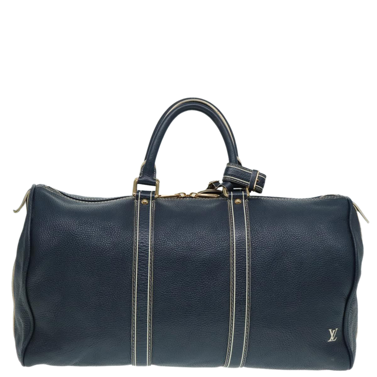 Louis Vuitton Keepall 50 Navy Leather Travel Bag