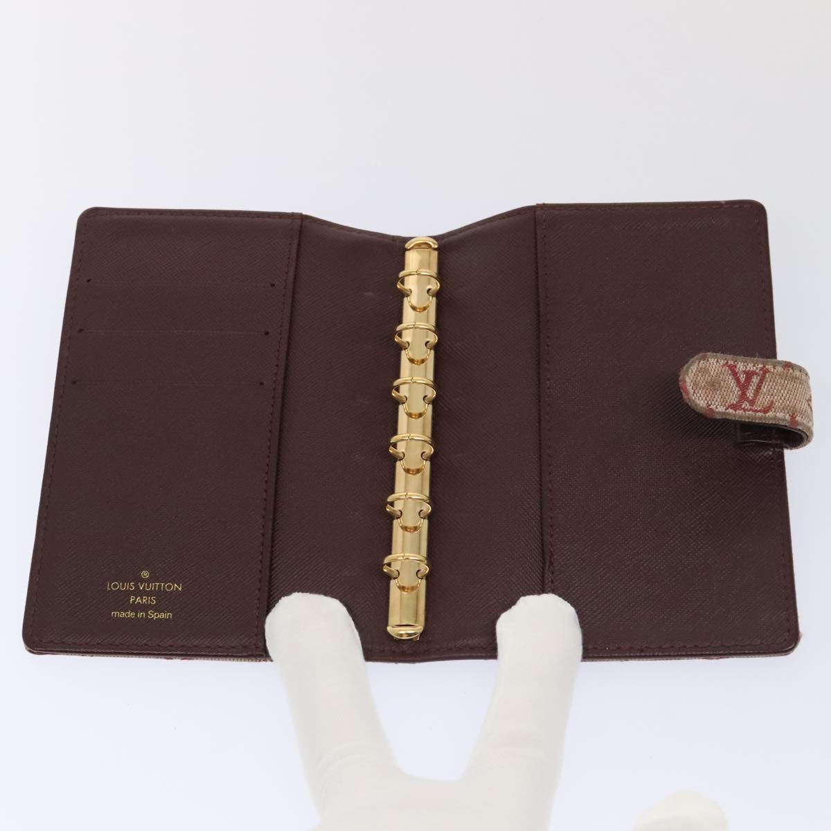 Louis Vuitton Agenda Cover Red Canvas Wallet