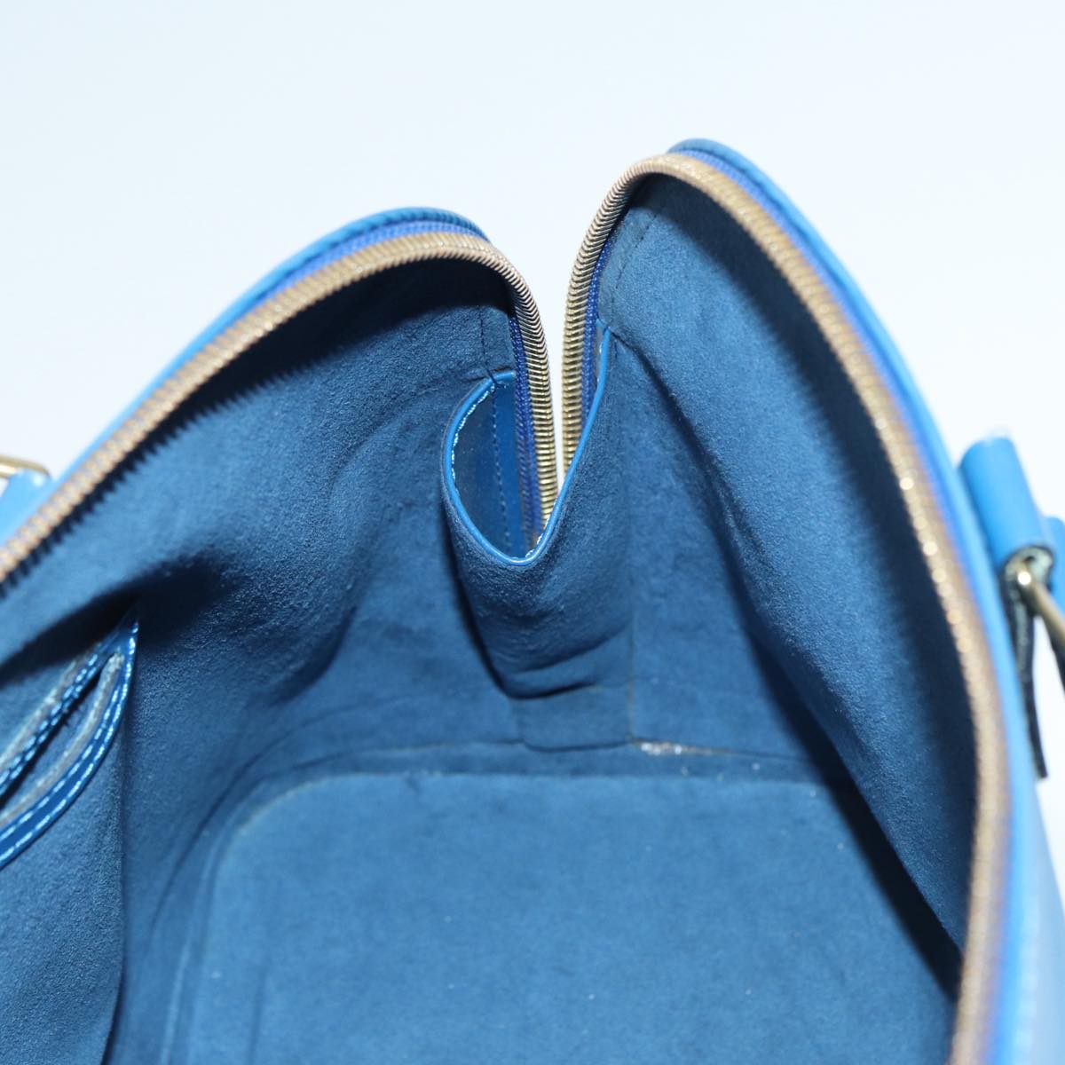 Louis Vuitton Alma Blue Leather Handbag