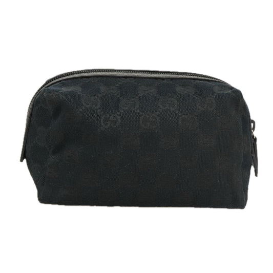 Gucci Cosmetic Pouch Black Canvas Clutch Bag ()