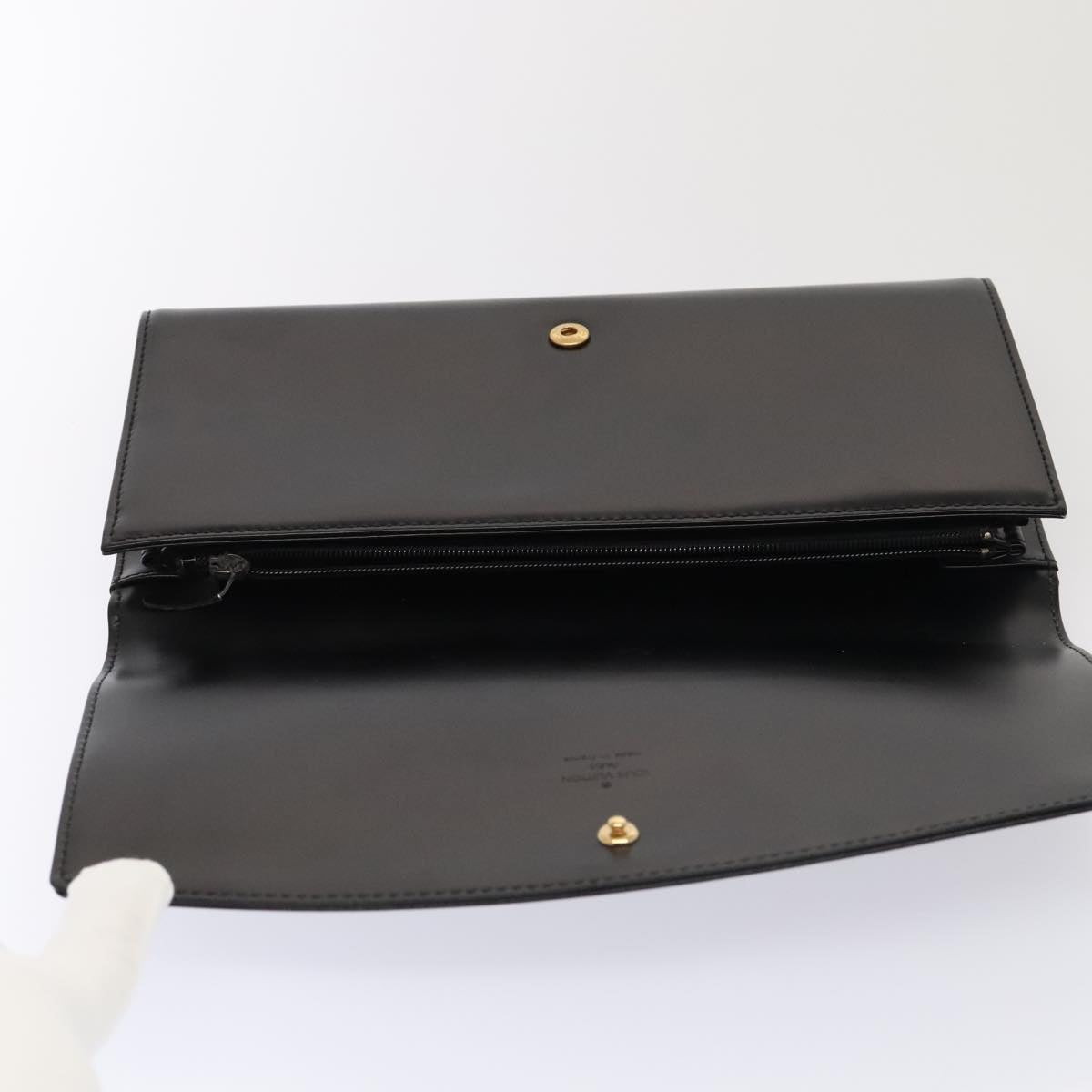 Louis Vuitton Aegean Black Leather Clutch Bag