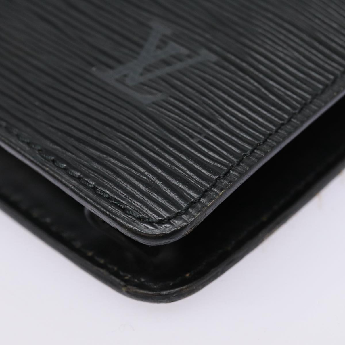 Louis Vuitton Senateur Black Leather Briefcase Bag