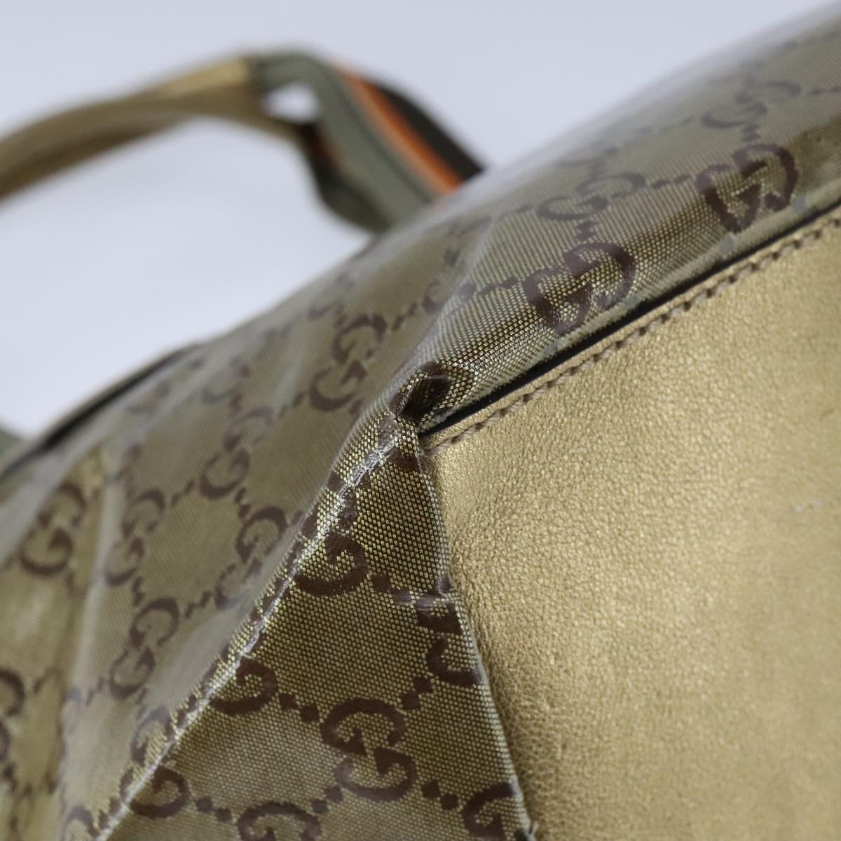 Gucci Gg Crystal Grey Canvas Handbag