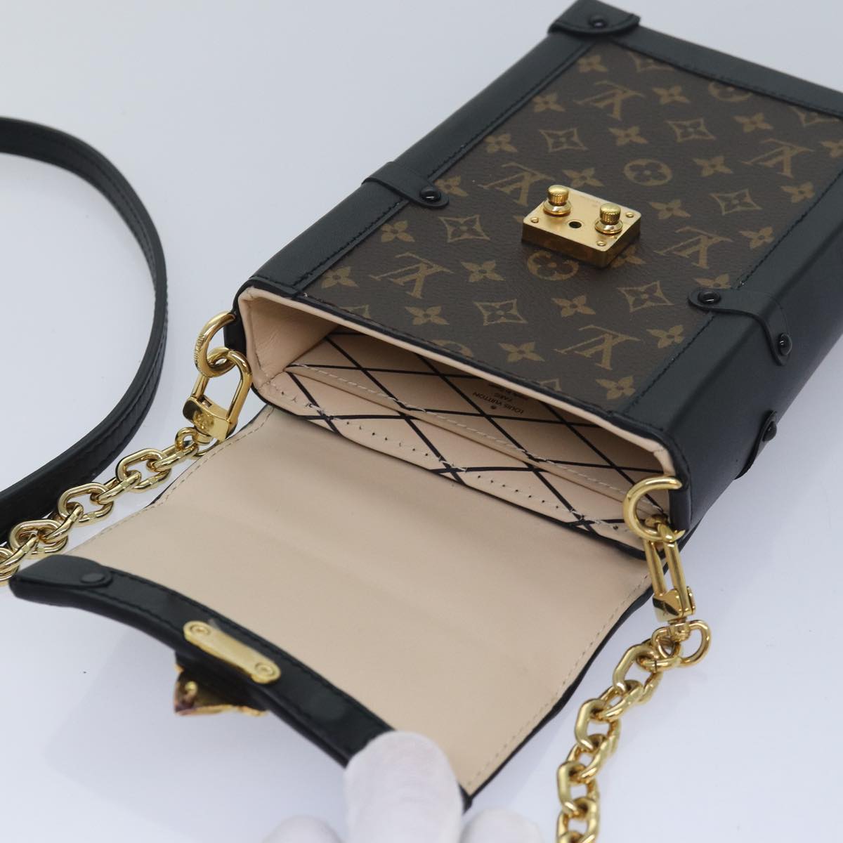 Louis Vuitton Trunk Brown Canvas Shoulder Bag
