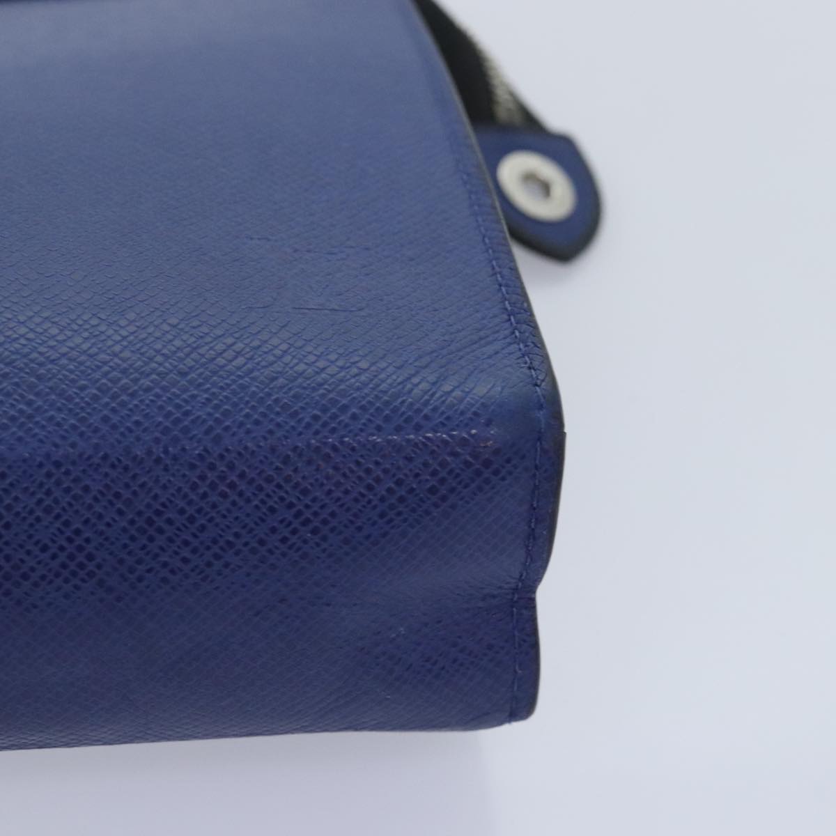 Louis Vuitton Pochette Voyage Blue Leather Clutch Bag