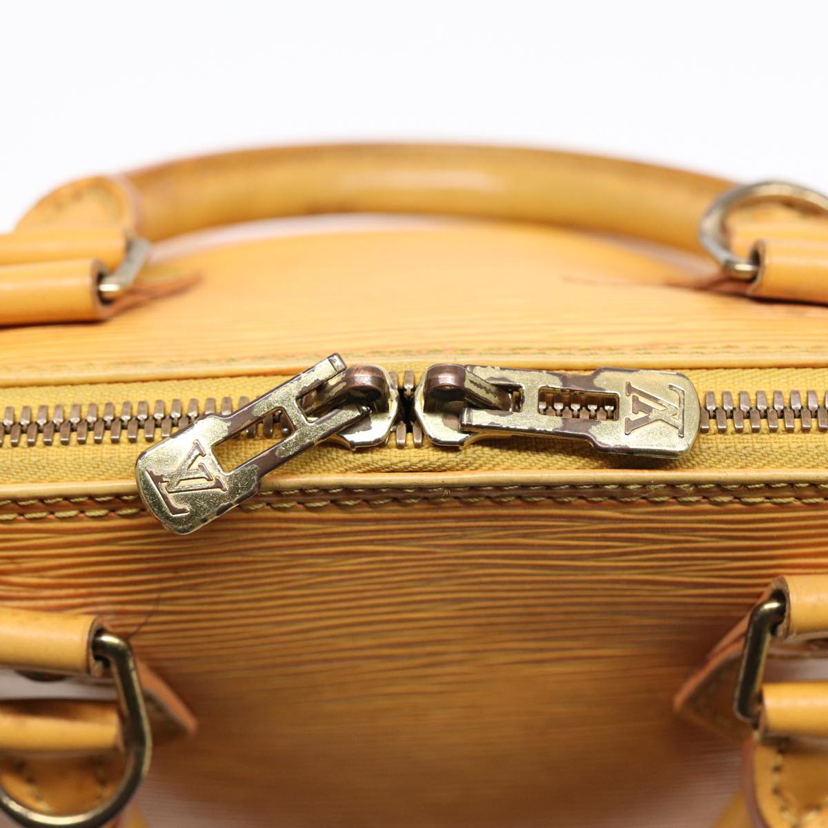 Louis Vuitton Alma Yellow Leather Handbag