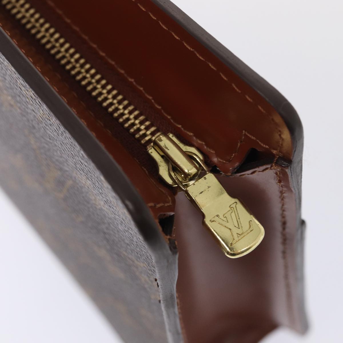 Louis Vuitton Pochette A4 Brown Canvas Clutch Bag
