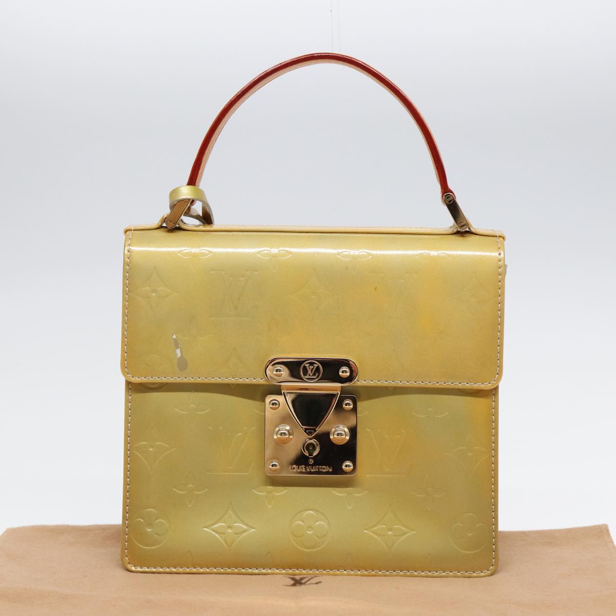 Louis Vuitton Spring Street Yellow Patent Leather Handbag