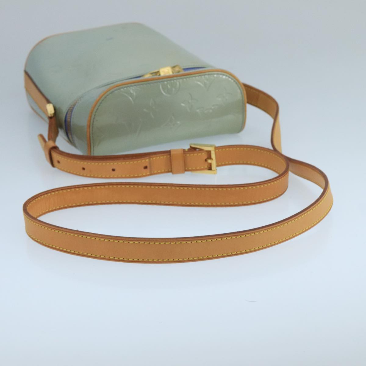 Louis Vuitton Sullivan Grey Patent Leather Shoulder Bag