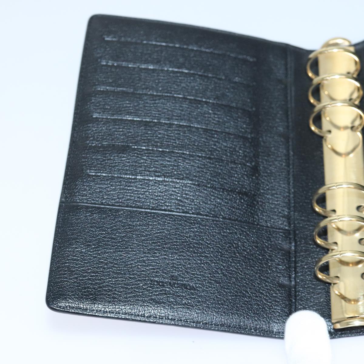 Louis Vuitton Agenda Mm Black Leather Wallet