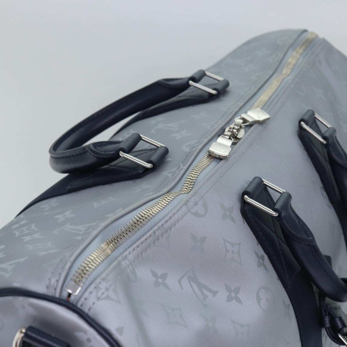 Louis Vuitton Keepall Bandouliere 50 Silver Canvas Travel Bag