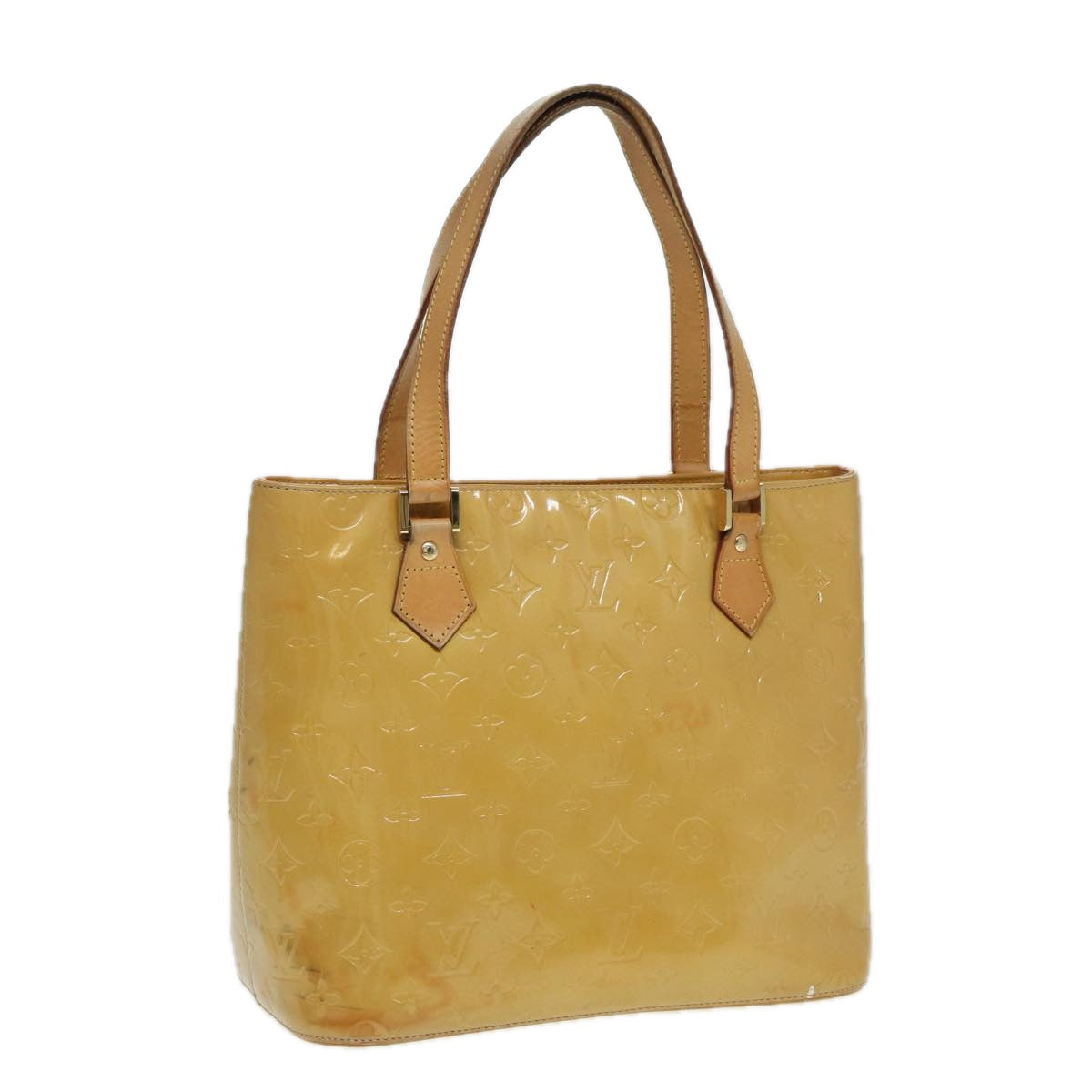 Louis Vuitton Houston Beige Patent Leather Handbag
