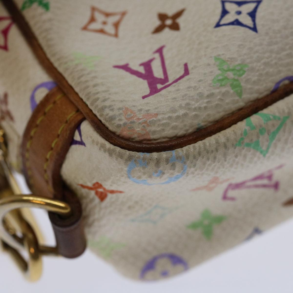 Louis Vuitton Pochette White Canvas Clutch Bag