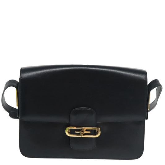 Gucci G Logo Black Leather Shoulder Bag ()