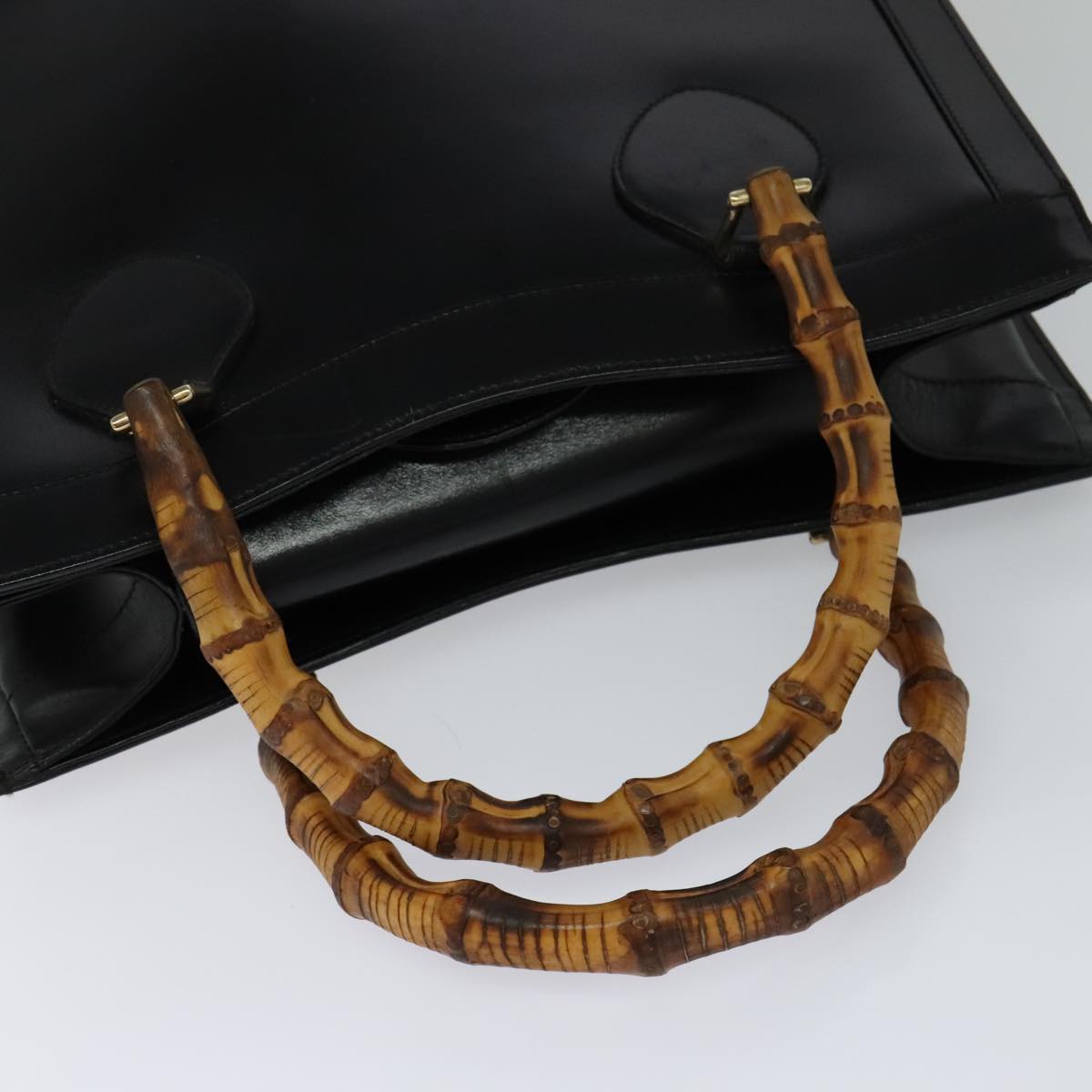 Gucci Bamboo Black Leather Handbag
