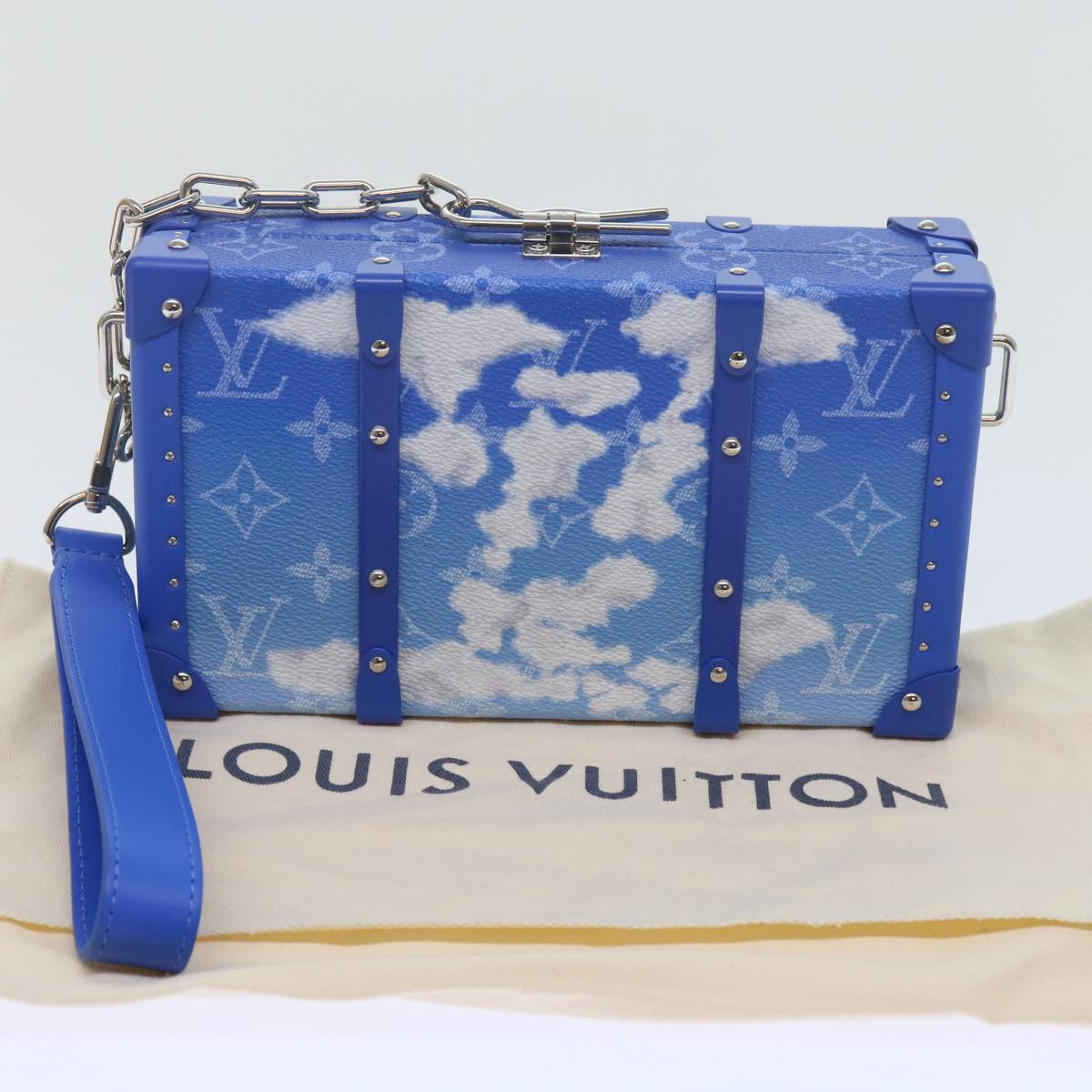 Louis Vuitton Blue Leather Clutch Bag