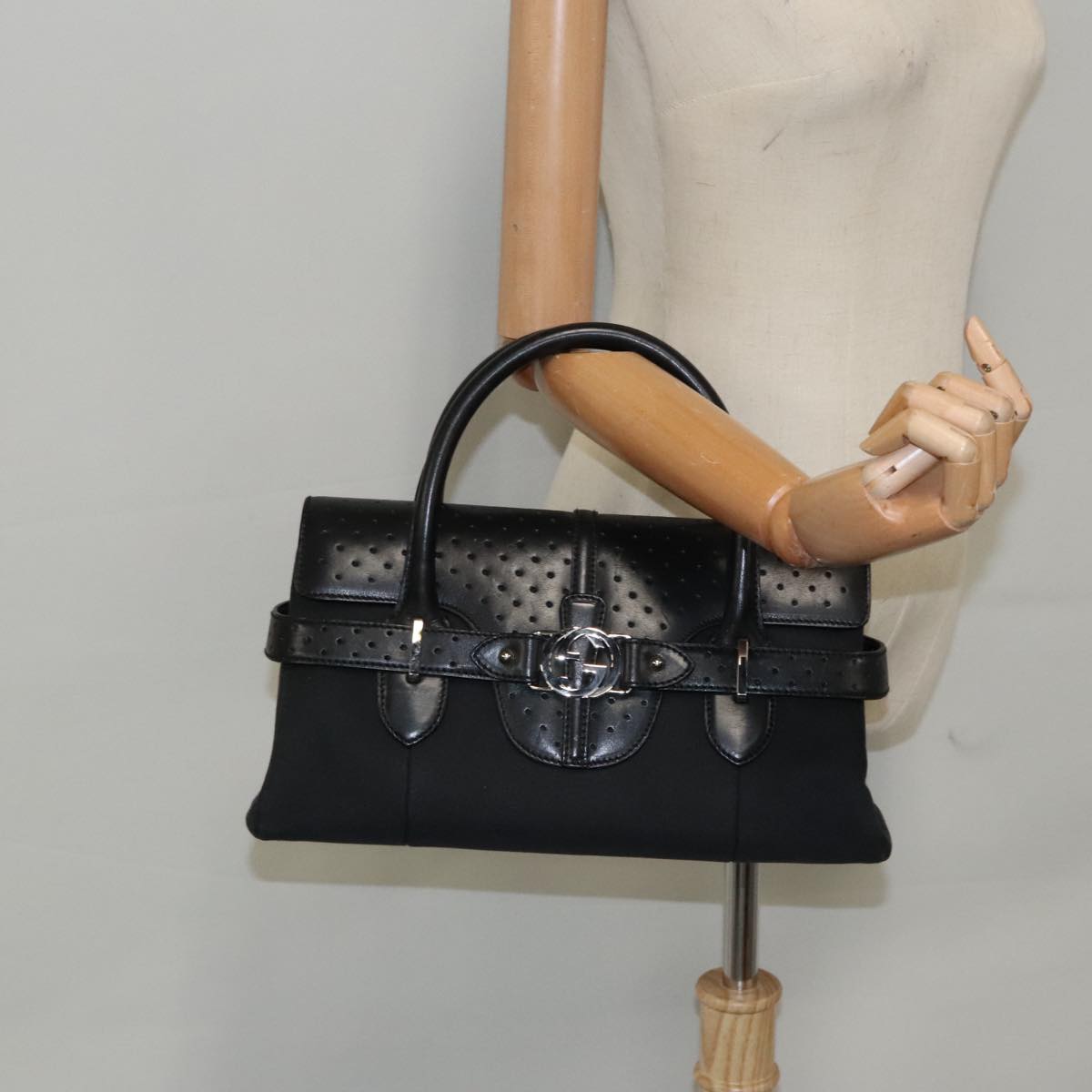 Gucci Interlocking Black Leather Handbag