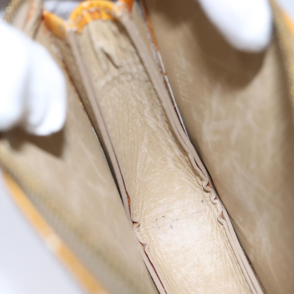 Louis Vuitton Lexington Yellow Patent Leather Clutch Bag