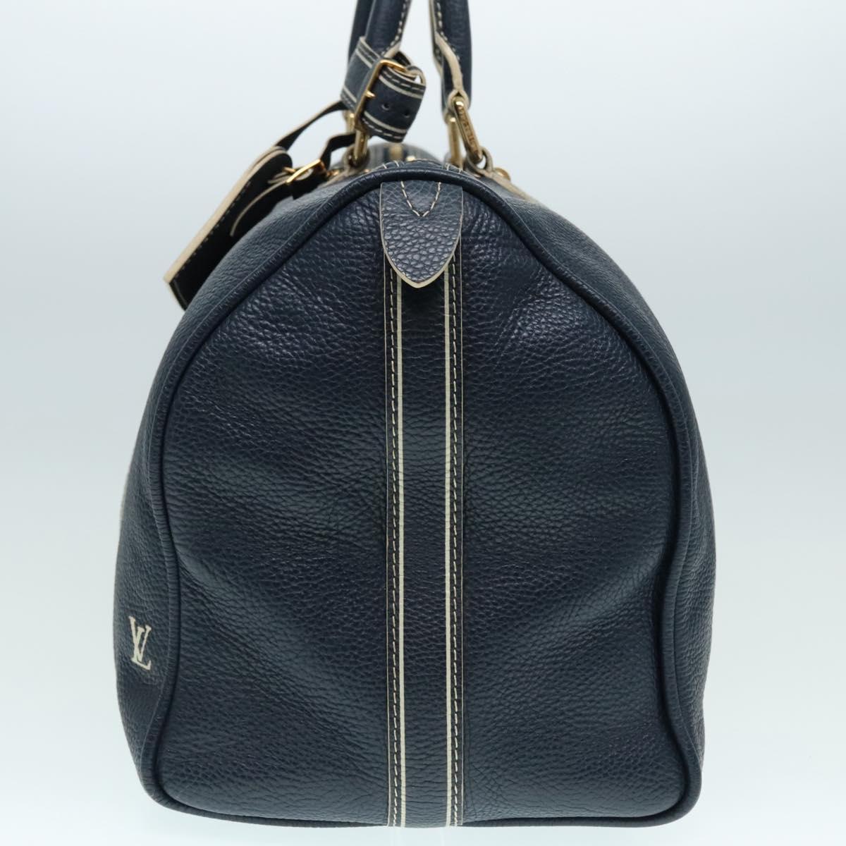 Louis Vuitton Keepall 50 Navy Leather Travel Bag