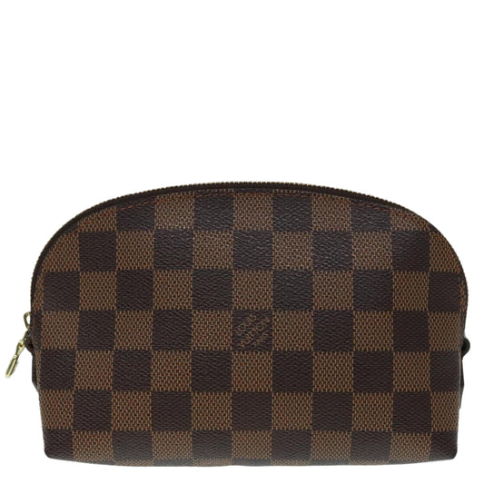 Louis Vuitton Cosmetic Pouch Brown Canvas Clutch Bag