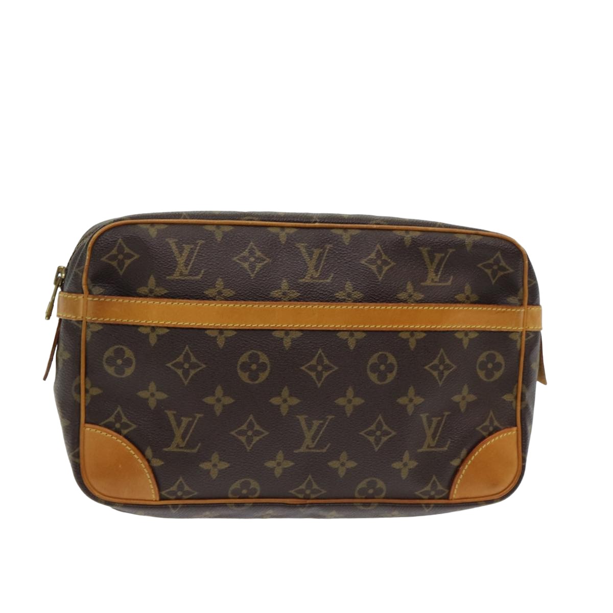 Louis Vuitton Compiegne 28 Brown Canvas Clutch Bag