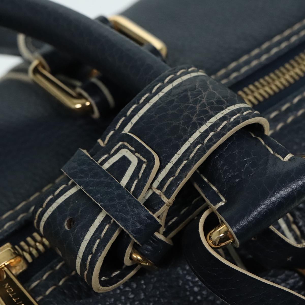 Louis Vuitton Keepall 50 Navy Leather Travel Bag