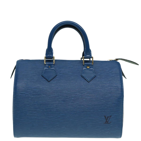 Louis Vuitton Speedy 25 Blue Leather Handbag