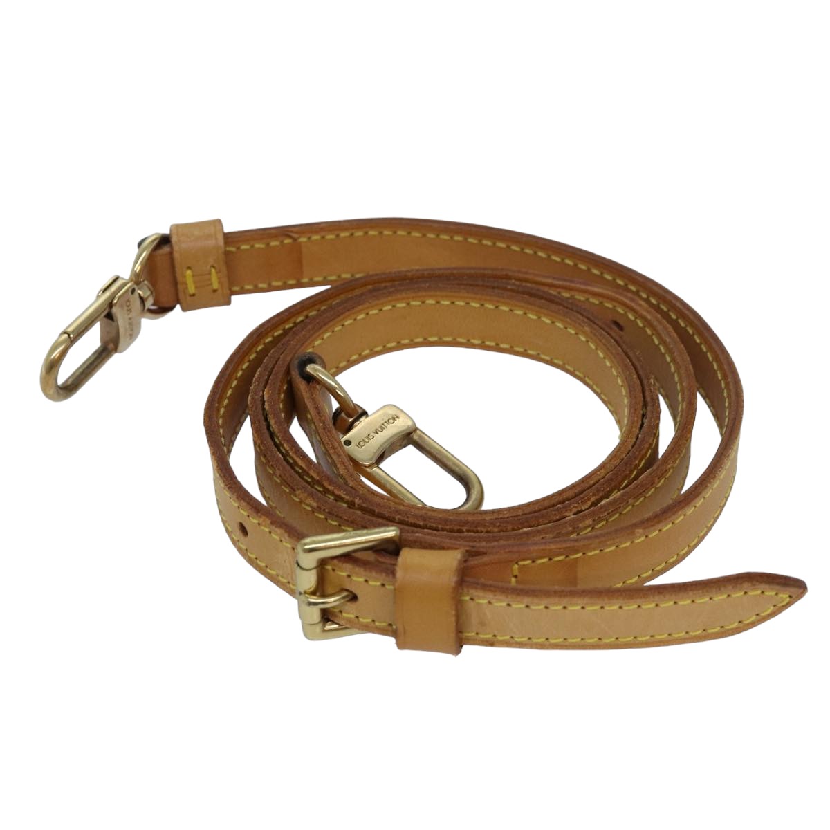 Louis Vuitton Shoulder Strap Beige Leather Bag Jewelry ()