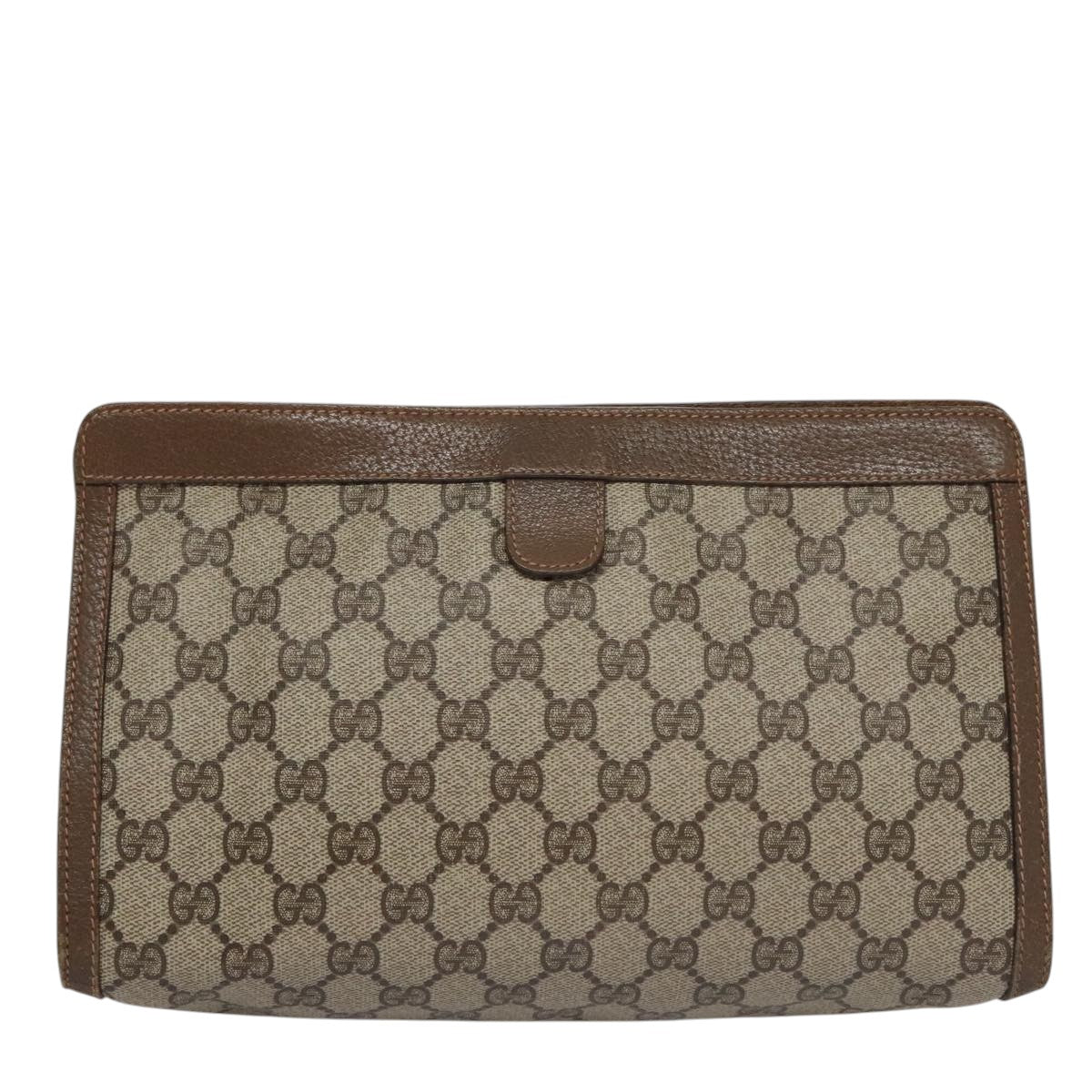 Gucci Sherry Beige Canvas Clutch Bag